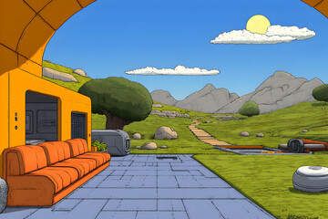 Futuristic Landscape Illustration