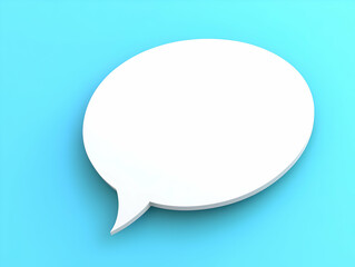 White 3D Speech Bubble on Blue Background
