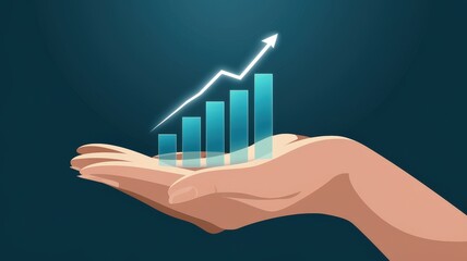 Hand Holding Upward Trending Graph