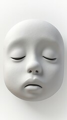 Sleeping Face Three Dimensional Emoji. Snoring Emoticon Isolated White Background