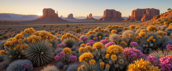 sunrise in the desert