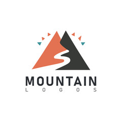 Set of vector mountain and outdoor adventures logo designs.
