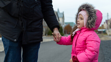 Father and baby spending time together outdoor