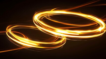 Two glowing circles on a dark background