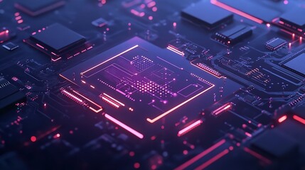 Obraz premium Abstract Digital Circuit Board on Technology Blue Background