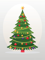 vector christmas tree with gifts light white background