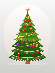 christmas tree with gifts light white background
