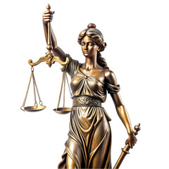 Obraz premium Bronze Lady Justice Statue Scales of Justice Law Art Gold Legal Court Greek Roman Power 
