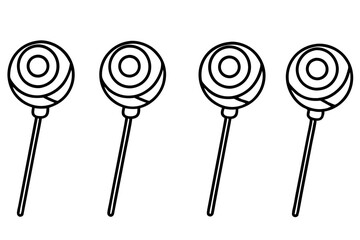 Monochrome Lollipop Vector Line Set