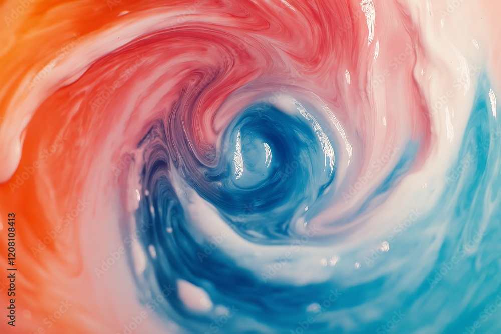 Poster a swirling vortex of vibrant colors resembling liquid paint in motion.