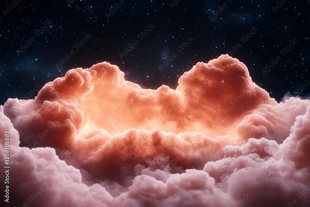 Poster celestial cloud artistry ethereal cosmic nebula with starry backdrop - futuristic space exploration 