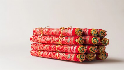 Traditional Chinese Scrolls Tied with Gold Strings