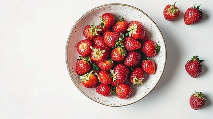 Fresh Strawberries Isolated on White Background for Culinary Use