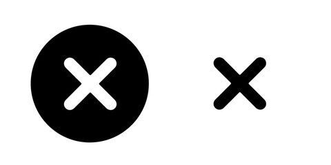 Cross Mark Black and White Isolated