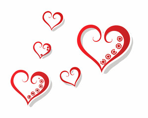 loves heart with white background