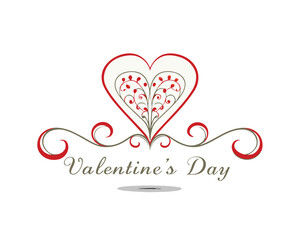 valentine day heart to love vector white background