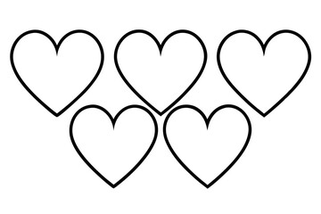Pure Heart Line Art Vector Graphics Set