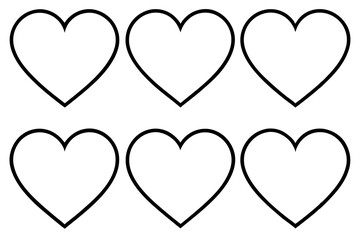Pure Heart Line Art Vector Graphics Set