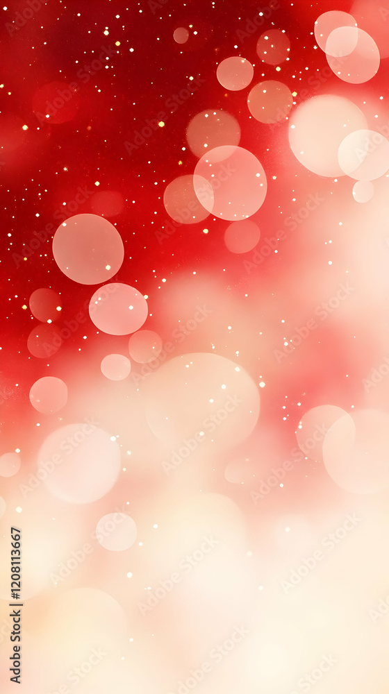 Poster red abstract background with bokeh