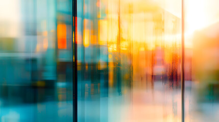 Abstract office windows background blurred glass wall of modern business office building at the business center use for background in business concept blur corporate business office