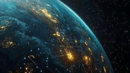 Fiber Optic Data Transfer with Glowing Light Beams, High-Speed Communication, Perfect Visualization for Tech Projects