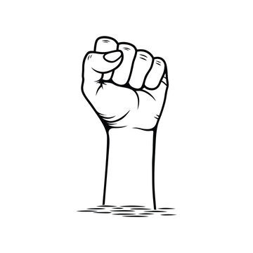 recommend clip art: Raised Fist Hand Gesture Silhouette Vector Design