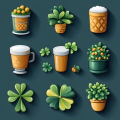 Happy St. Patrick's Day! Celebrate with drinks and shamrocks.