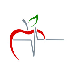 Stethoscope apple and apple for medical and healthcare