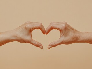 Harmonious Family Bond Adult and Child Hands Sculpting Heart in Earthy Tones - Promoting Intergenerational Connections for Community-Centric Campaigns