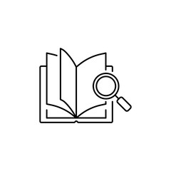 The Outline Book with Magnifying Glass icon represents a search within the catalog.