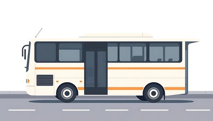 White City Bus on Road Illustration