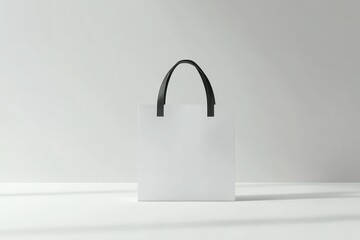 Minimalist White Bag on a Simple Background
