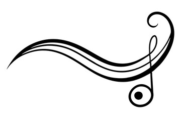 Elegant Flowing Musical Note Icon Vector Design