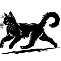 Obraz premium cat black and white vector, illustration, image, icon, wallpaper, art, design, graphic