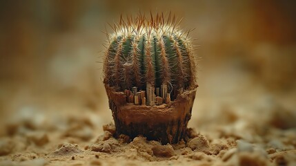 Obraz premium Cactus Potted City Miniature Desert Landscape