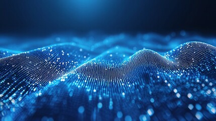 Abstract Blue Digital Technology Background with Lines and Scale