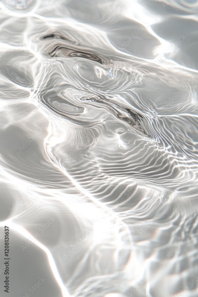 Aufkleber macro view of ripples forming in clean water surface illuminated by soft sunlight