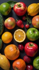 Veganuary celebration design featuring fresh fruits  vegetables print