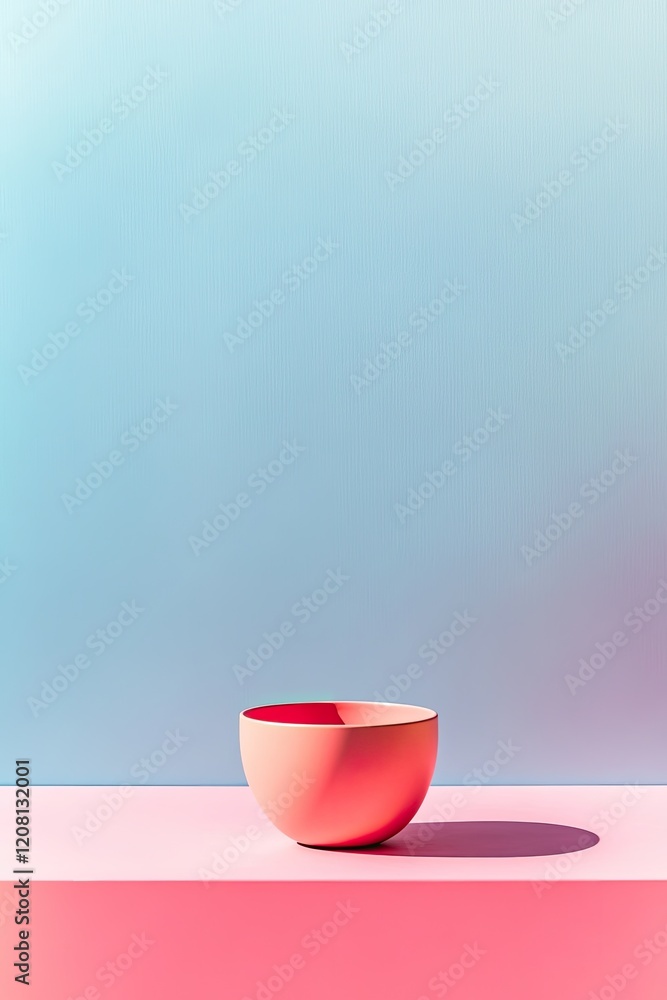 Poster minimalist photograph featuring single vibrant object on solid color background showcasing harmony b