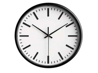 Modern wall clock displaying time minimalist design home decor indoor front view time management concept