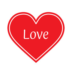 Red heart. Love symbol.
Vector illustration with white background.
