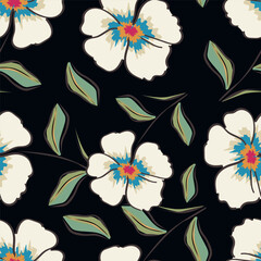 Abstract elegance seamless pattern with floral background