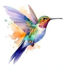 Obraz premium Colibri clipart. Watercolor illustration. Watercolor-style digital design illustration