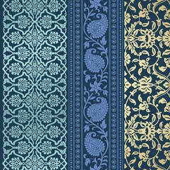 wedding card design, traditional paisley floral pattern , royal India	