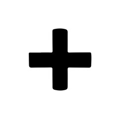 Obraz premium Black plus silhouette icon vector.