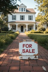 a for sale sign in front of a house