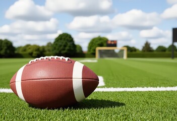 american football on grass