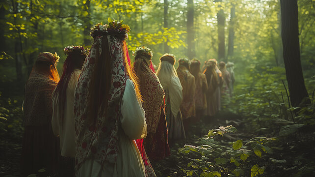 Udmurt spring ritual in sacred grove celebrates nature and tradition