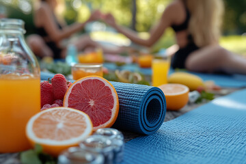 Celebrate love with a wellness picnic featuring healthy snacks and yoga outdoors