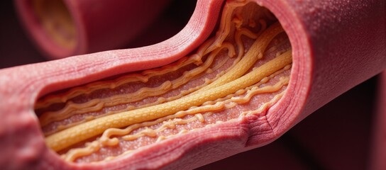 Arterial plaque formation causing blood flow restriction